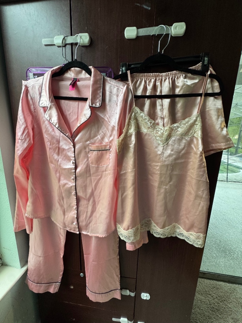 Silky button down pajama/lingere/shorts